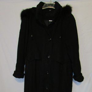 NuAge Collection BLACK HOODED Long Coat sz. 6